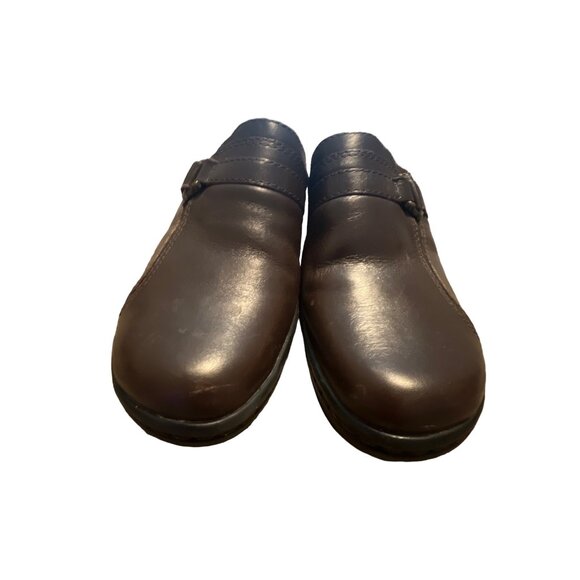 Clarks Womens Mules Clogs Brown Leather Slip On Patty Tayna Size 6 - Picture 2 of 6